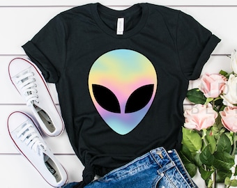 UFO Shirt, Alien Shirt / Long Sleeve / Hoodie / Kids, Space Gifts, Green Alien Shirt, Swag dope hipster trend fashion, tumblr spaceship