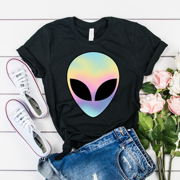 UFO Shirt, Alien Shirt / Long Sleeve / Hoodie / Kids, Space Gifts, Green Alien Shirt, Swag dope hipster trend fashion, tumblr spaceship