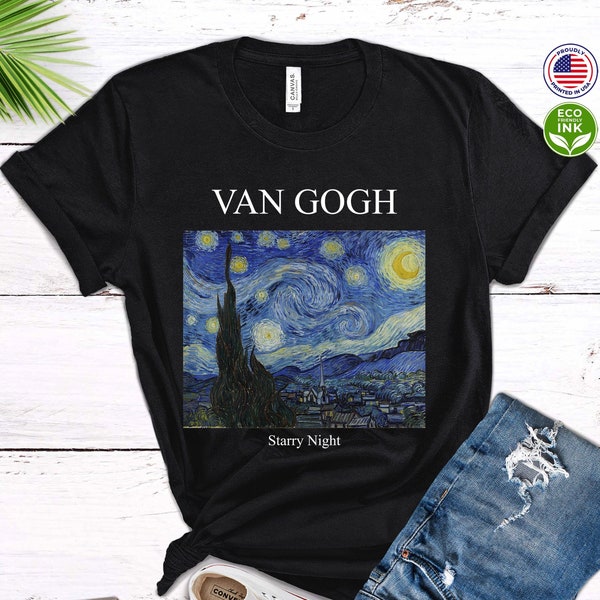 Vincent van Gogh De Starry Night Shirt, Klassieke Kunst, Vintage, Esthetische kleding Kindershirt / T-shirt / Sweatshirt / Lange Mouw / Hoodie
