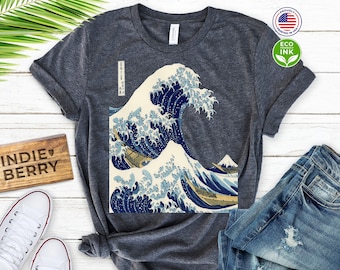 Great Wave Off Kanagawa T-Shirt, Japan Shirt, Cool Japanese Grunge Shirt, Aesthetic shirt, Kawaii clothing, Hokusai, Japanese tee
