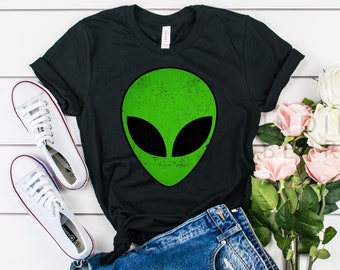 UFO Shirt, Alien Shirt / Long Sleeve / Hoodie / Kids, Space Gifts, Green Alien Shirt, Swag dope hipster trend fashion, tumblr spaceship