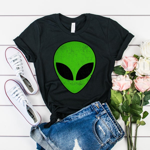 UFO Shirt, Alien Shirt / Long Sleeve / Hoodie / Kids, Space Gifts, Green Alien Shirt, Swag dope hipster trend fashion, tumblr spaceship