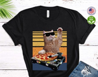 House Cat Shirt Retro Style DJ Cat Kitty Music Cat Kids Shirt / T-shirt / Sweatshirt / Long Sleeve / Hoodie