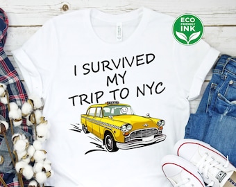 I Survived My Trip To NYC Shirt, New York City Taxi Shirt, Yellow Taxy Spiderman Gift Vintage Shirt / Sweatshirt / Long Sleeve / Hoodie