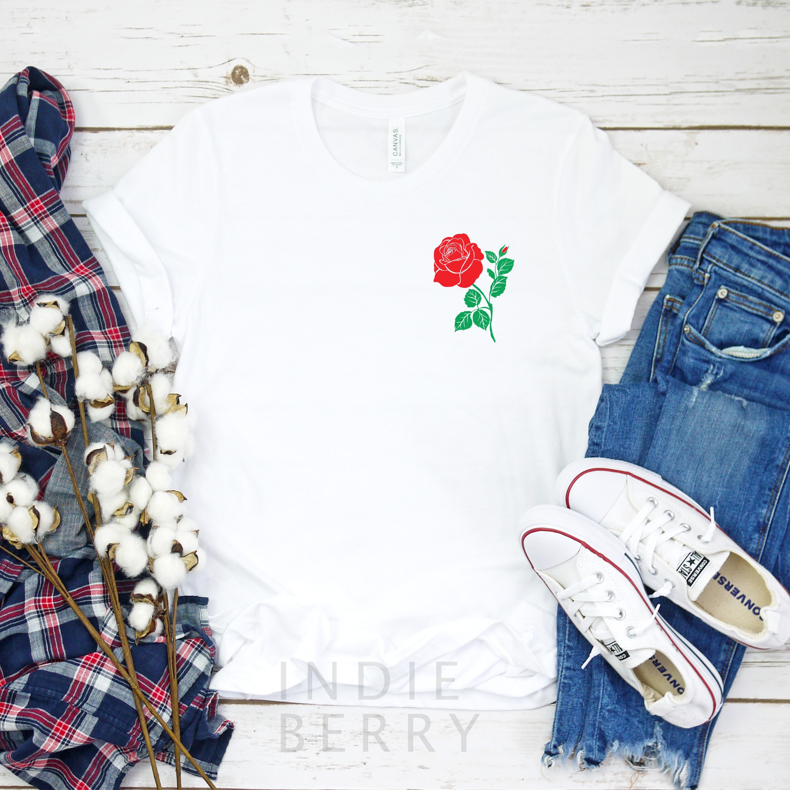 Rose Shirt Red Rose Shirt / Long Sleeve / Hoodie Rose Etsy