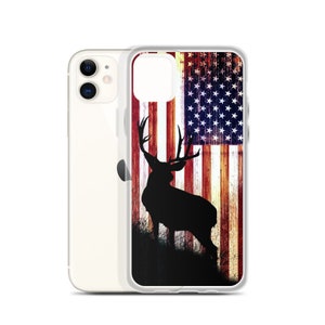 Hunter Elk Deer Buck Hunters Bow Hunting USA Patriot Flag iPhone SE 2020 / 7 / 8 / Xs / XR / 11 / 11 Pro / 12 / 12Pro Case 画像 3