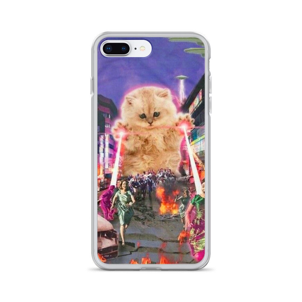 Society6 iPhone5用 Mega Space Cat Rising 猫 ビーム Amazon.com: Soft Silicone Lucifer Cat with Foldable