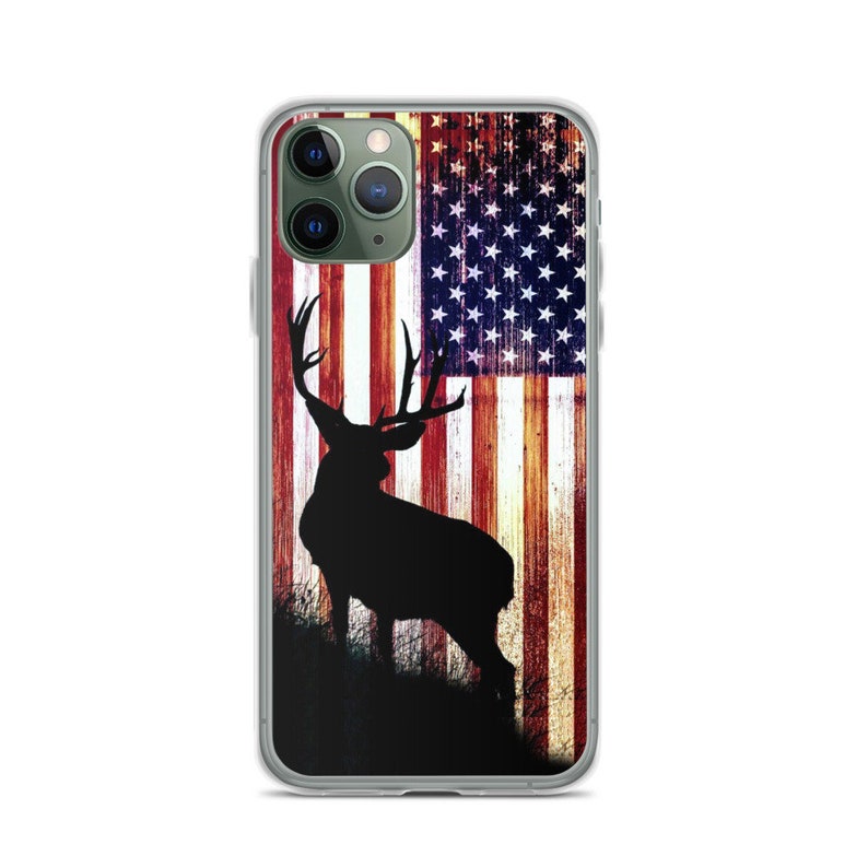 Hunter Elk Deer Buck Hunters Bow Hunting USA Patriot Flag iPhone SE 2020 / 7 / 8 / Xs / XR / 11 / 11 Pro / 12 / 12Pro Case 画像 4