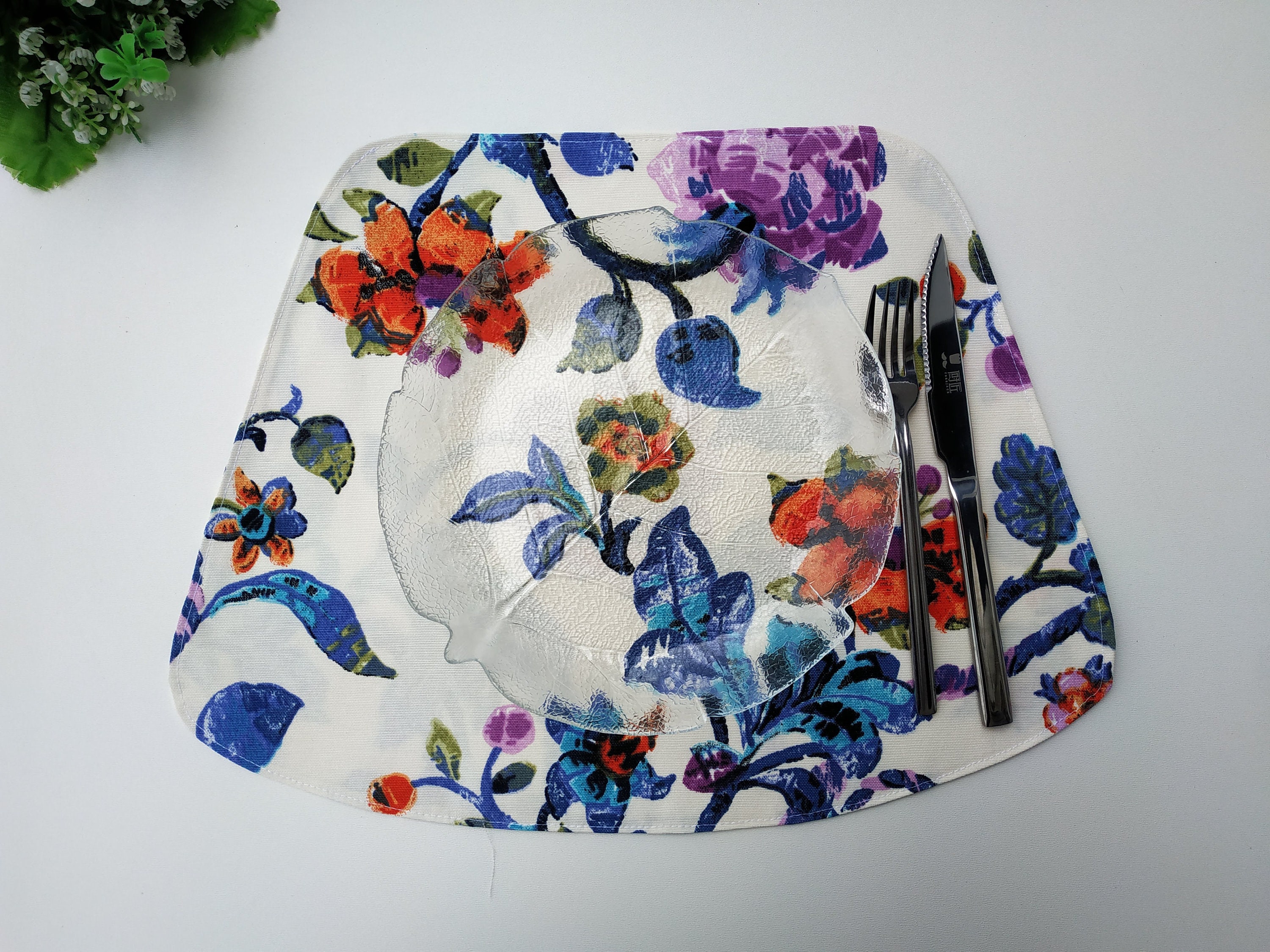 Flower placemats set of 6 4 or 2 placemats for round table Etsy