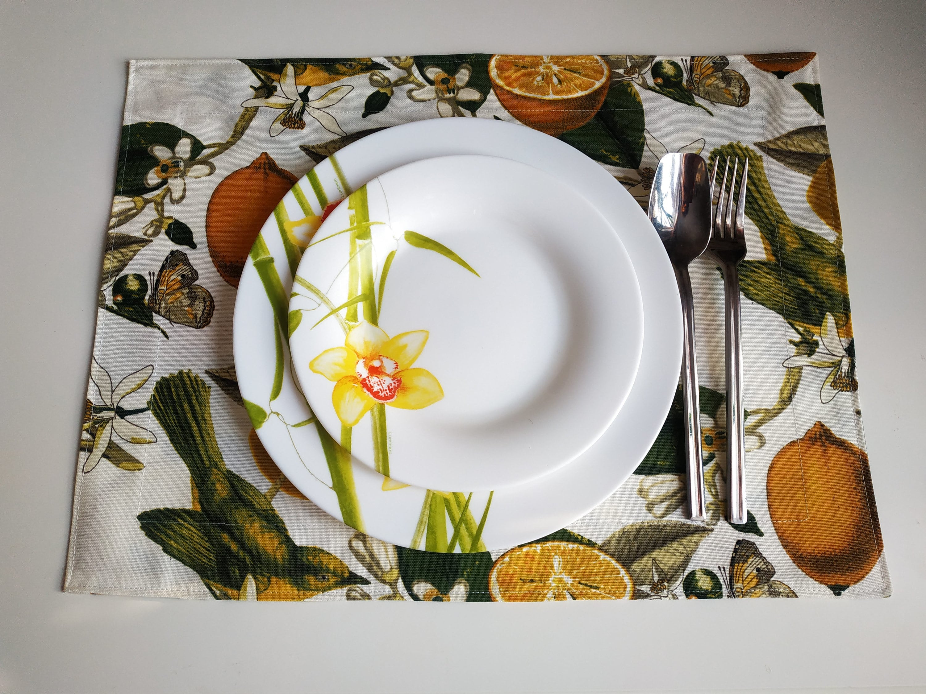 Lemon placemats set of 6 4 or 2 doublesided placemat with Etsy