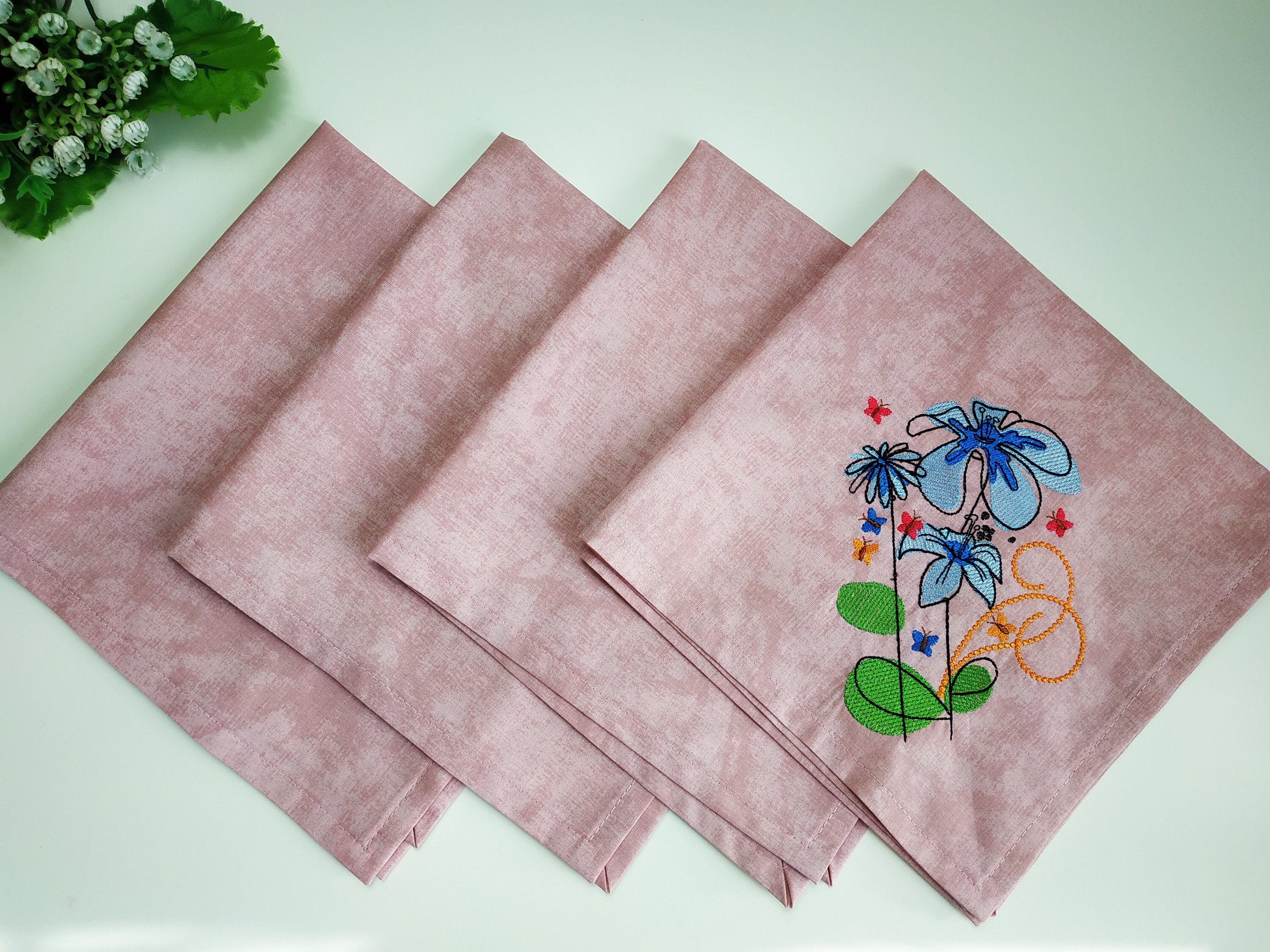Embroider cloth napkins set of 2 4 6 spring dinner napkin Etsy