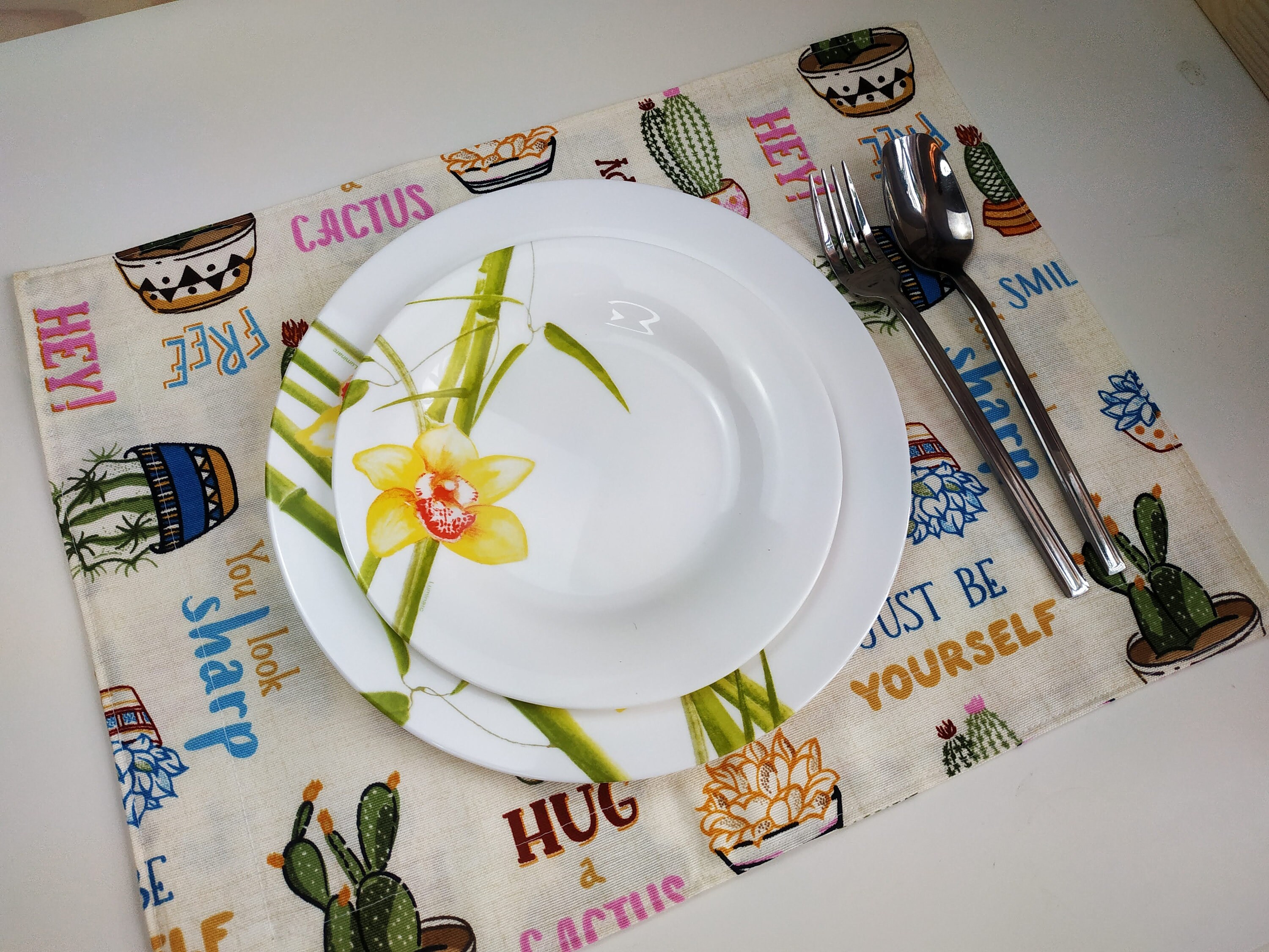 Cactus design placemats set of 4 or 2 cotton placemat with Etsy