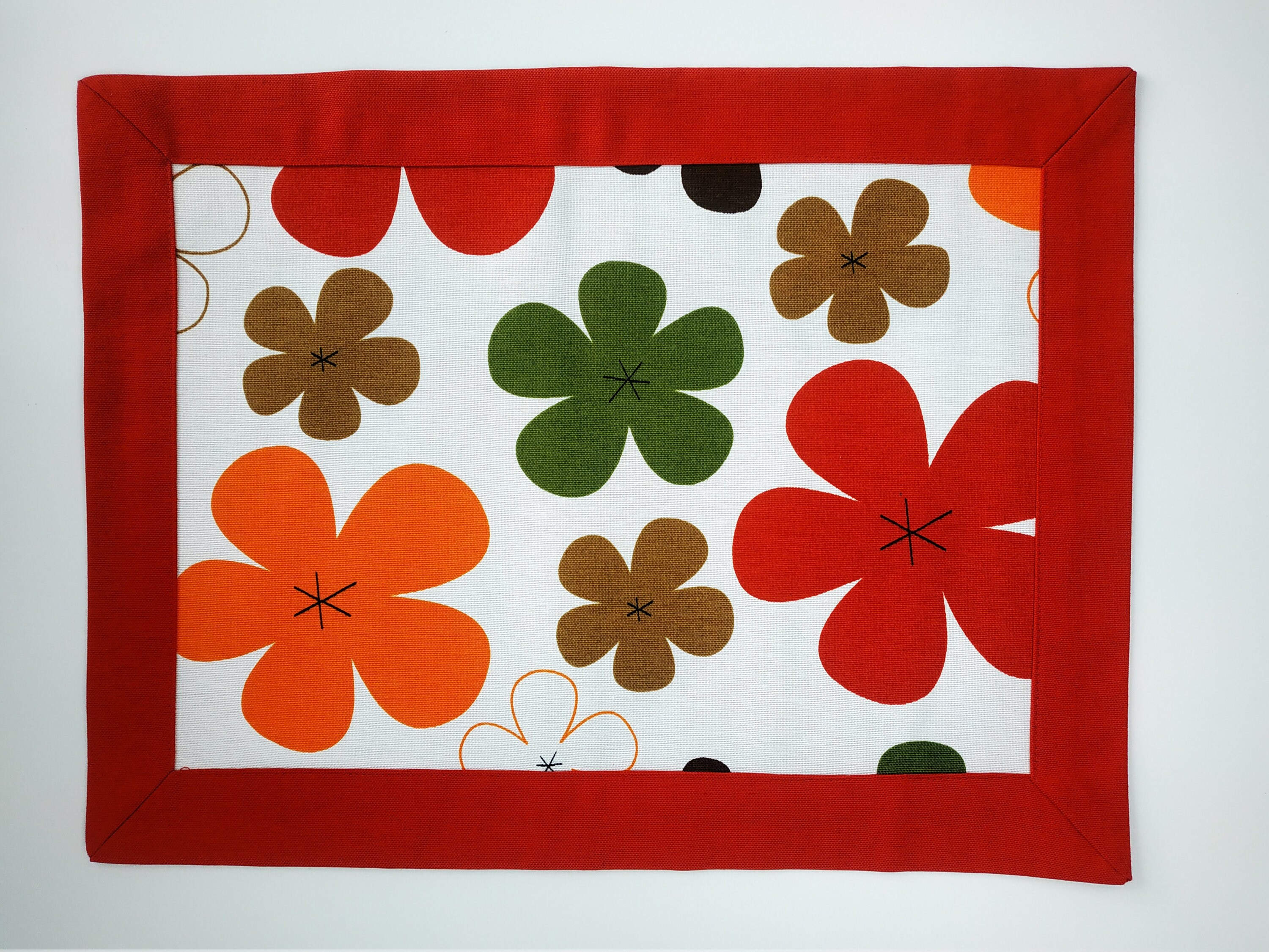 Red placemats set of 4 or 2 doublesided placemat with Etsy
