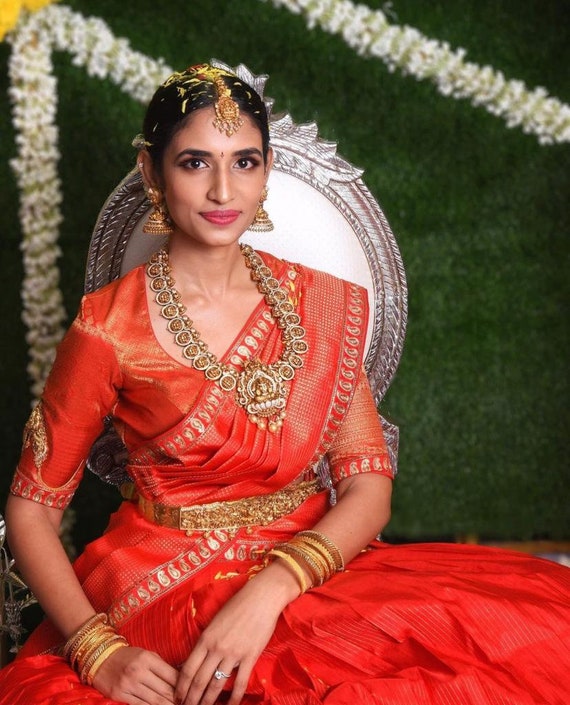 Pattu Pavadai Kanjivaram Silk Half Saree Lehenga Jacquard Etsy Sweden