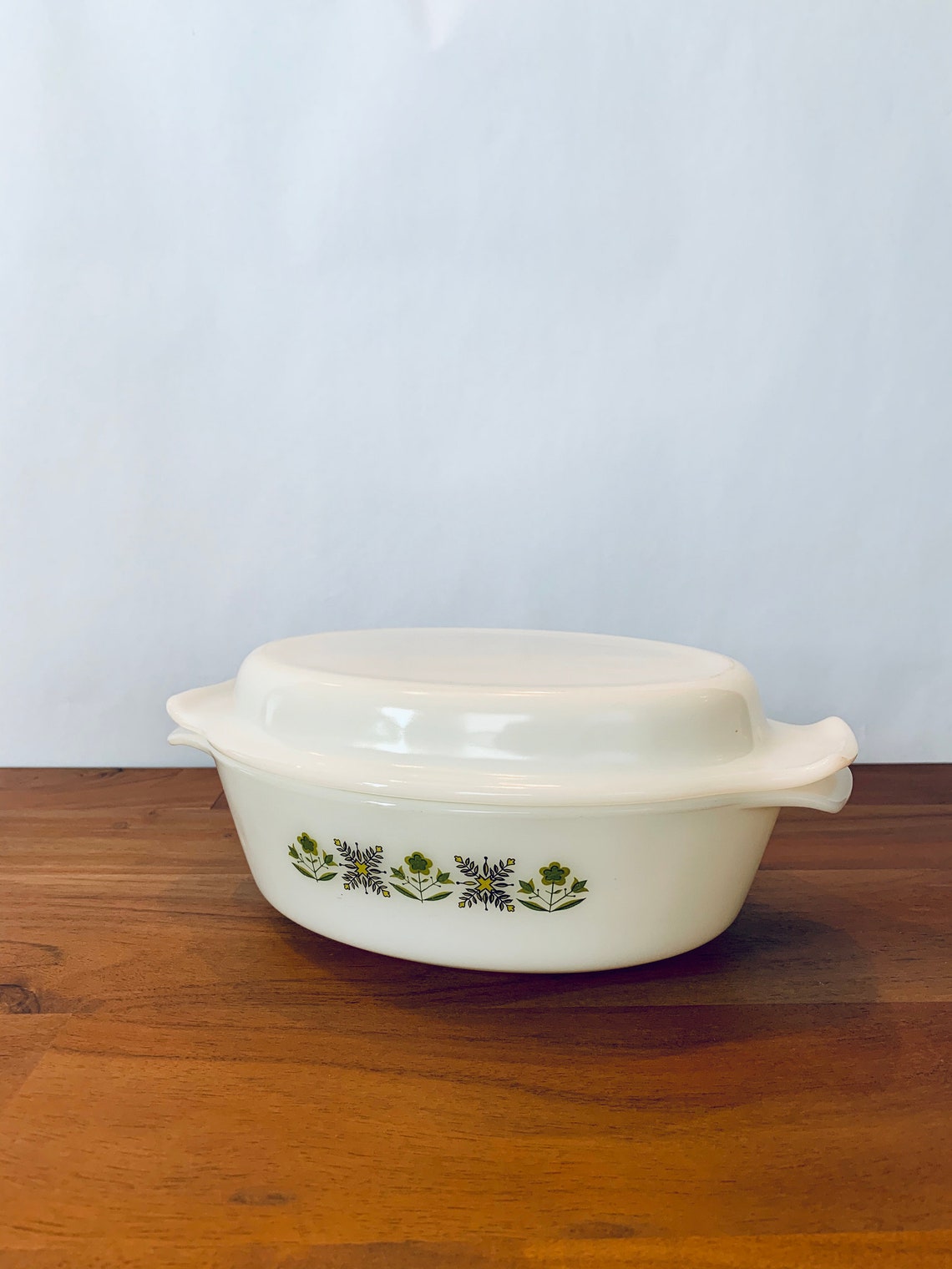 Vintage Fire King Oval Casserole Dish With Matching Lid Etsy Denmark