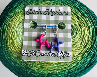 Balloon Dog Stitch Markers, Progress Keepers, Crochet, Knitting Gifts.