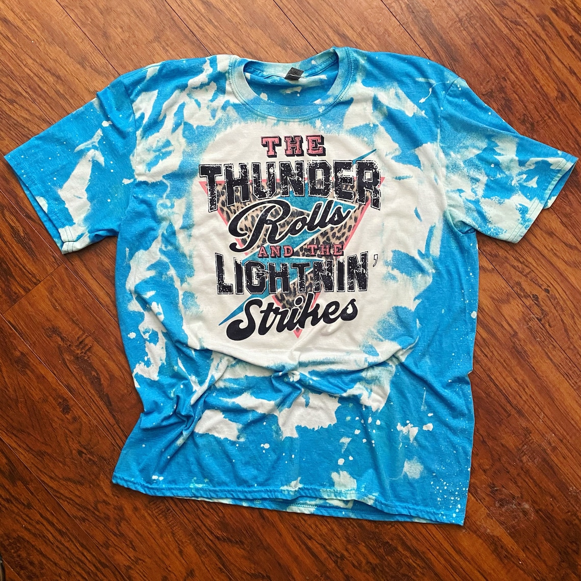 The thunder rolls and the lightning strikes bleached tee | Etsy