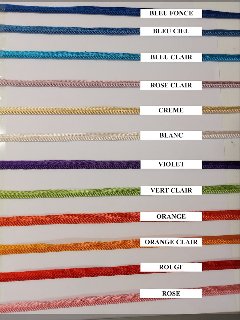 Top-of-the-range twisted piping 25-metre coupon 16 colours