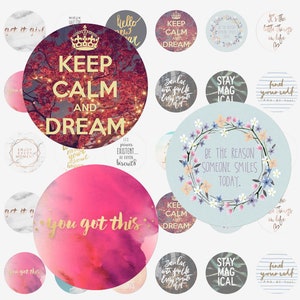 Digital images board for cabochons &quot;Boho Chic&quot;
