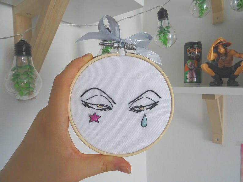 HISOKA (HUNTER x HUNTER) Embroidery Hoop Art, Manga Handmade Decor image 1
