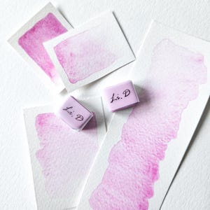 Handmade Watercolor Pastel Pink Petal Half Pan