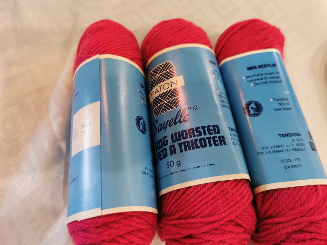 Eatons Sayelle Acrylic Yarn Worsted Weight 100 Acrylic. Etsy Canada