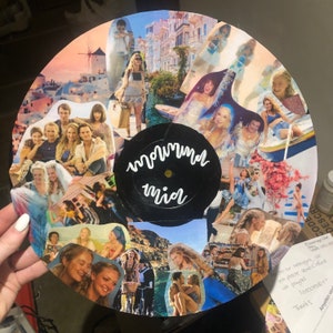 mamma mia 12” custom hand collaged vinyl record
