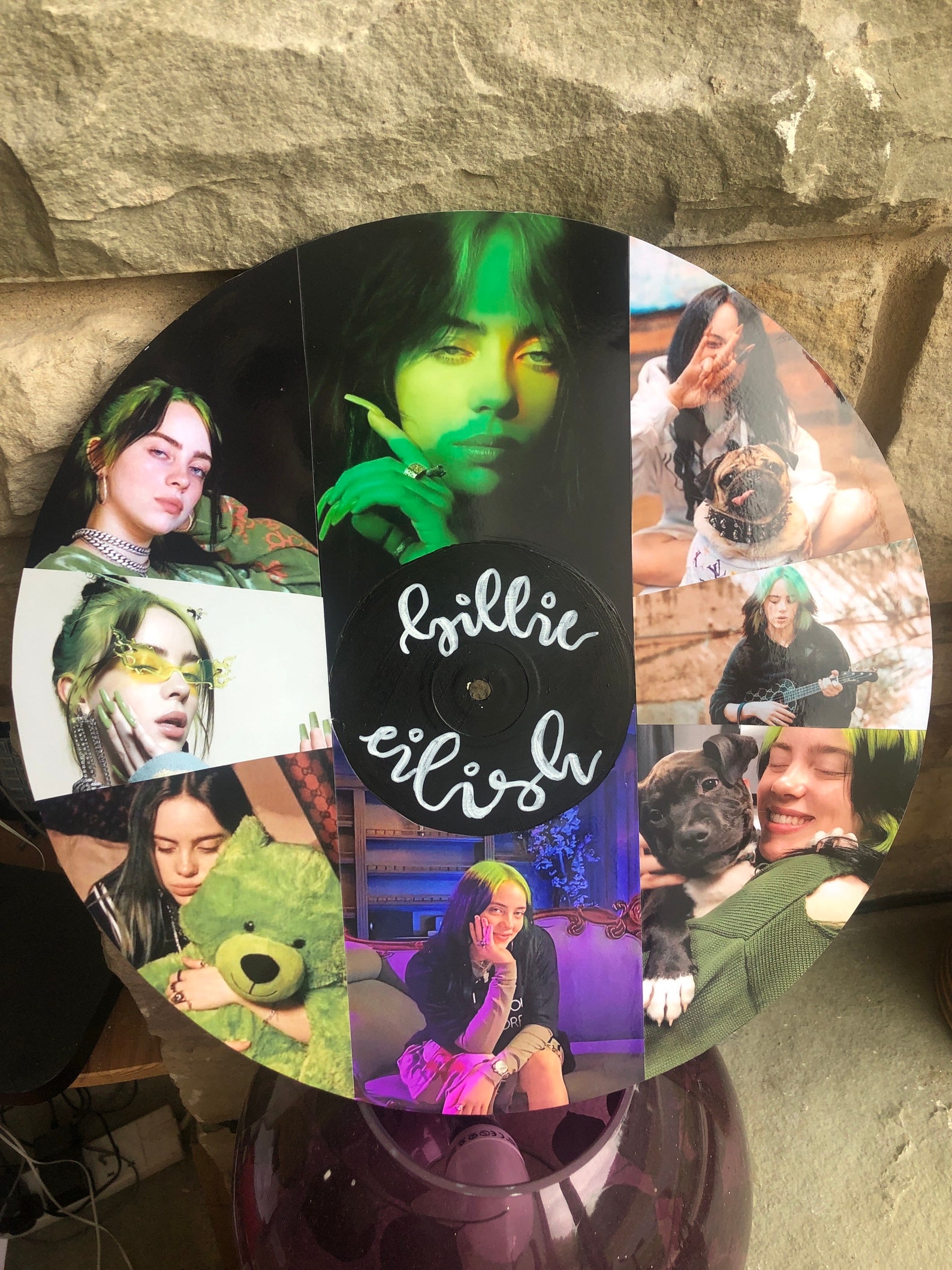 Billie eilish 12 custom hand collaged vinyl record | Etsy