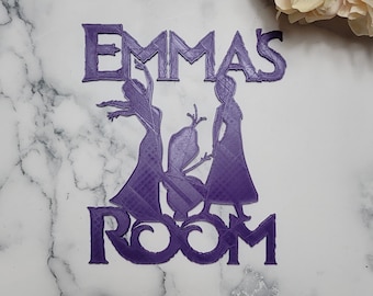 Frozen Inspired, Personalized Custom Sign, Any Name, Bedroom Door or Wall - Many Colors available