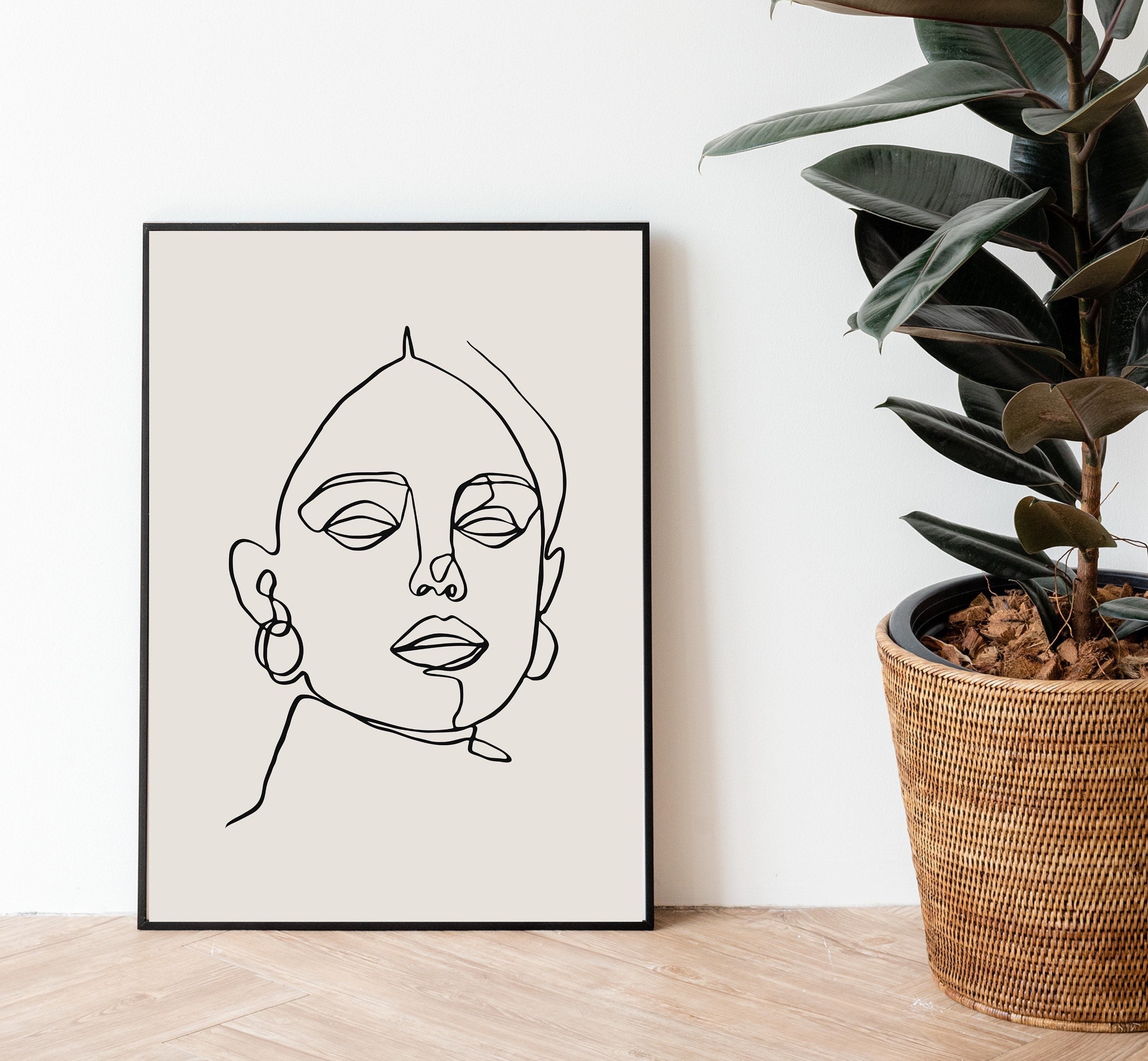 Abstract line art minimalist line art woman poster woman Etsy
