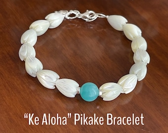 Ke Aloha ハワイアン ピカケ マザーオブパール ブレスレット (925