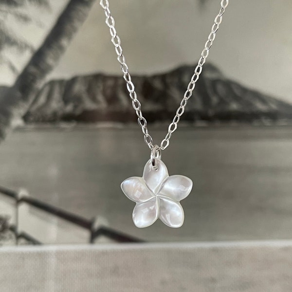 Plumeria Mother of Pearl Necklace - Etsy
