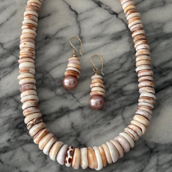 Multicolored Puka shell necklace Northshore Hawaiian