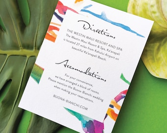 Watercolor Bird of Paradise Wedding Information Card