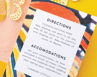 Butterfly Watercolor Wedding Information Card: Monarch Print