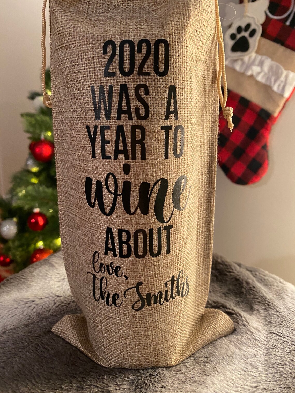 2020 a year to wine about christmas burlap wine bottle  etsy 2020 a year to wine about christmas burlap wine bottle  etsy