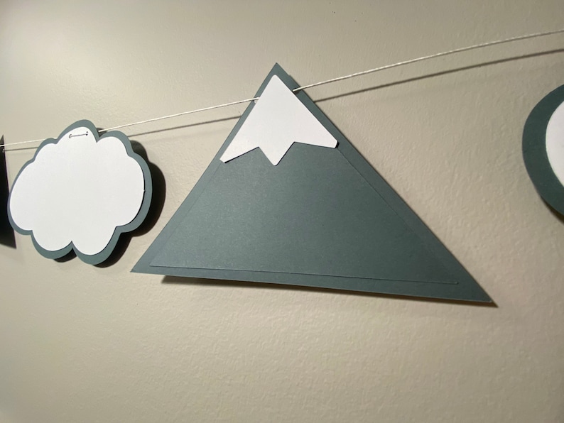 Mountain baby room themed cardstock banner