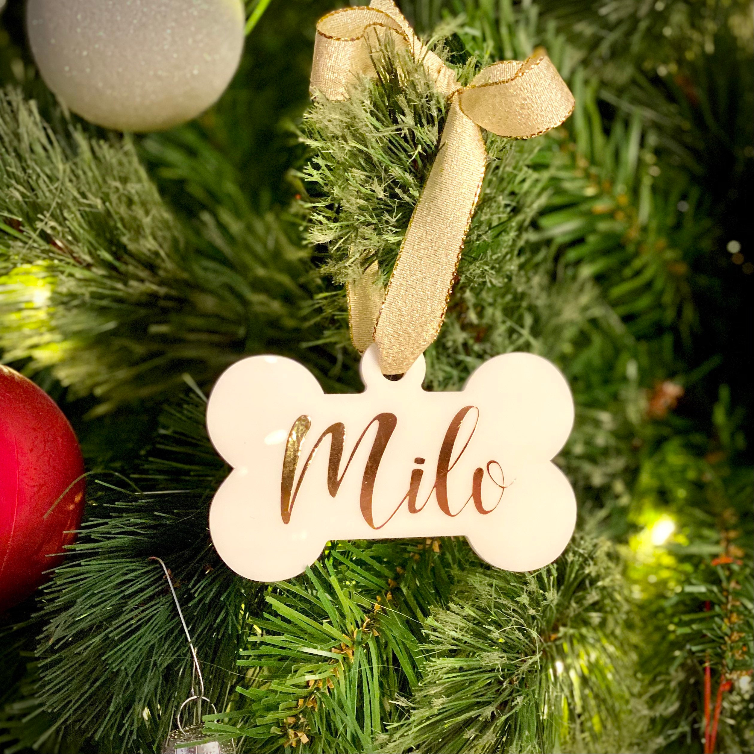 Acrylic Dog Bone Christmas Tree Ornament Custom Dog Ornament Etsy