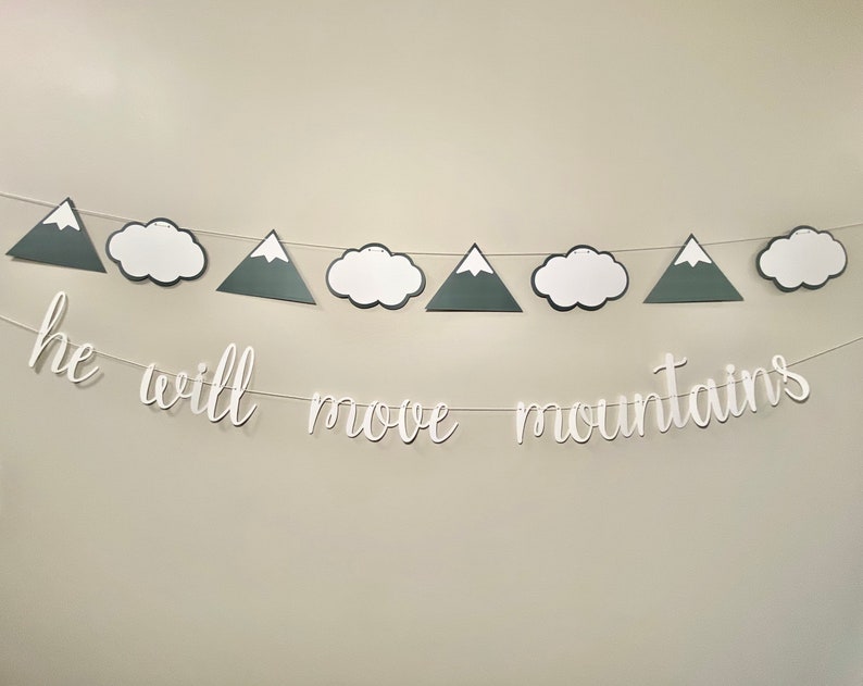 Mountain baby room themed cardstock banner