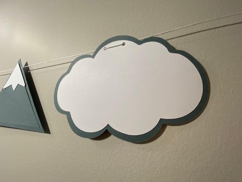 Mountain baby room themed cardstock banner