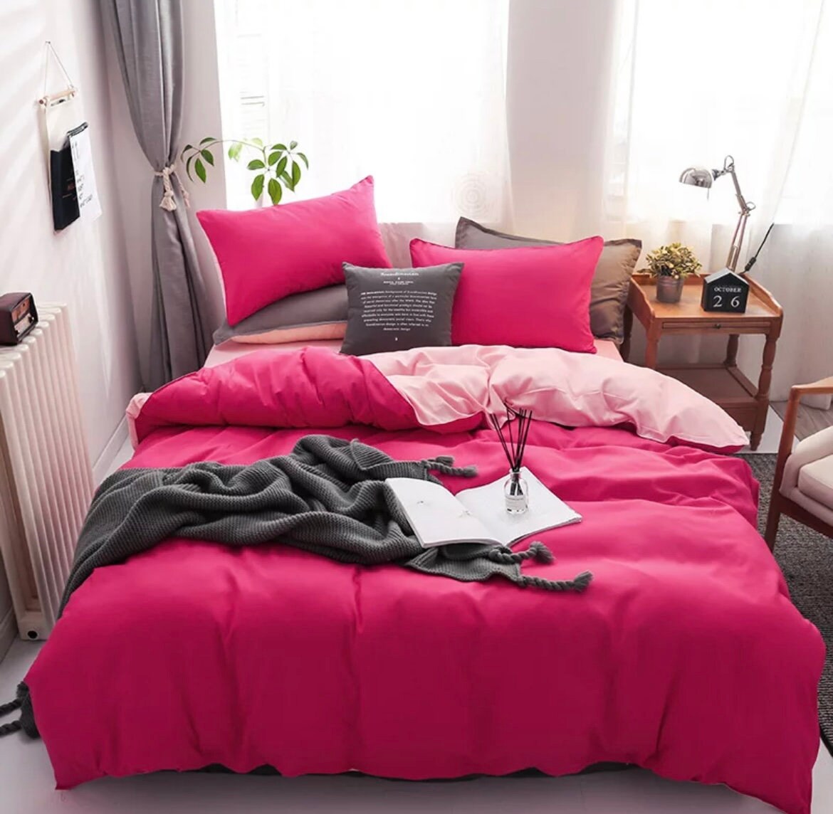 King Pink Duvet Cover Etsy