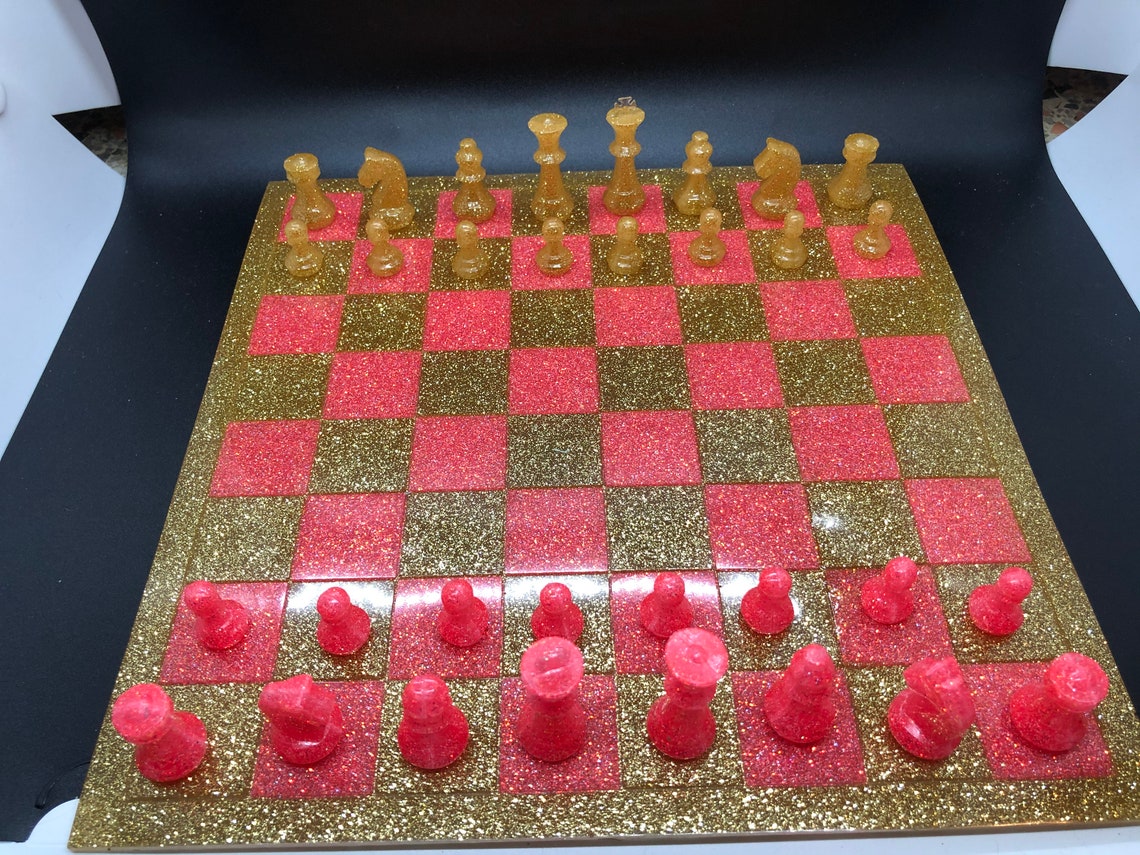 Custom Resin Chess Board Etsy
