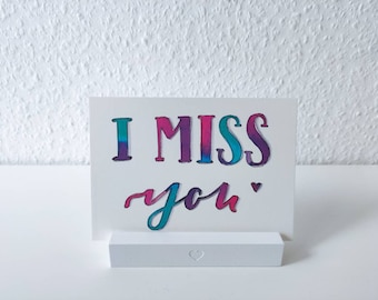Ik mis je | Ansichtkaart voor vriendschap, liefde, familie of collega