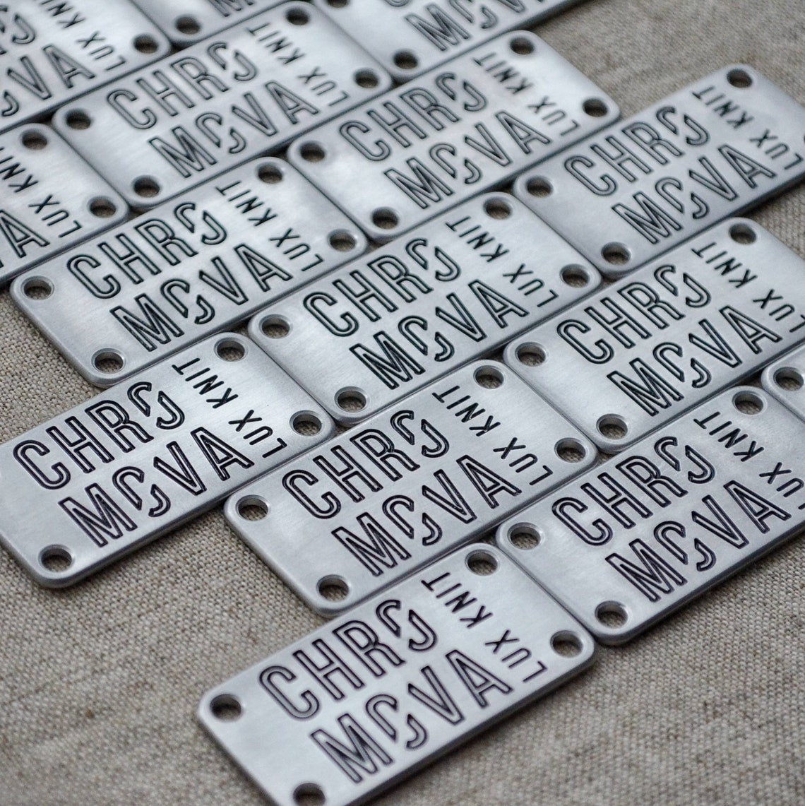 Custom Metal Labels for Bags 20x50 mm. Aluminum Metal Tags Etsy