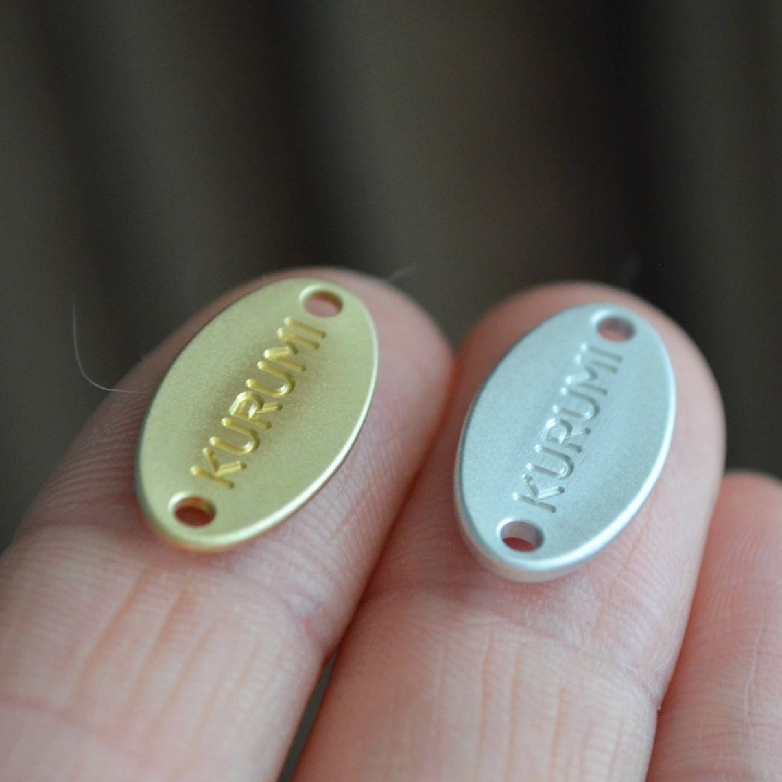 Small Metal Clothing Tags. Engraved Gold and Silver Metal Etsy