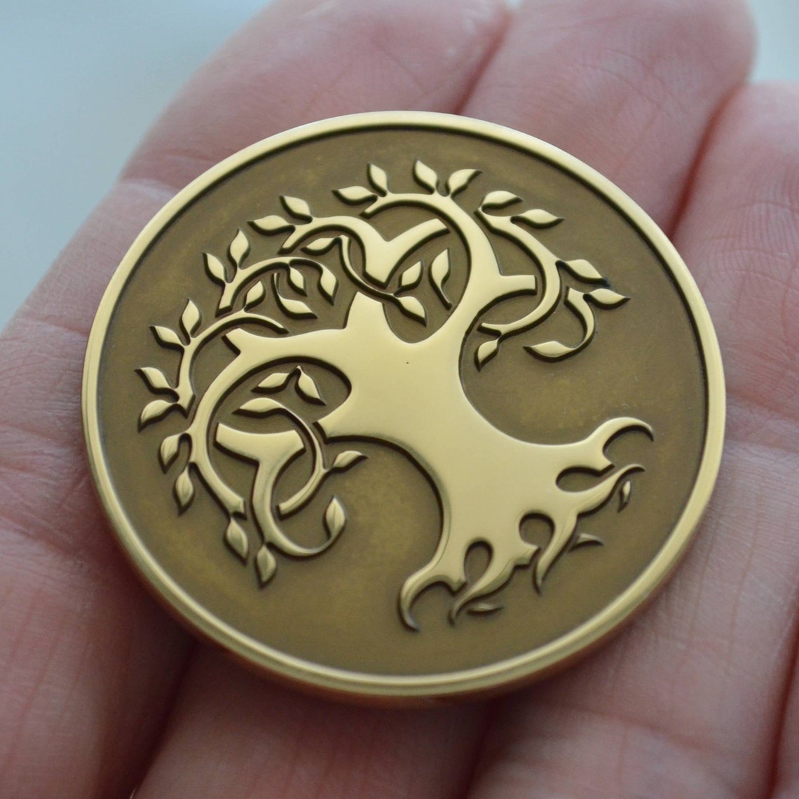 Wikinger-Baum des Lebens Messing Münze. Keltischer Baum des | Etsy