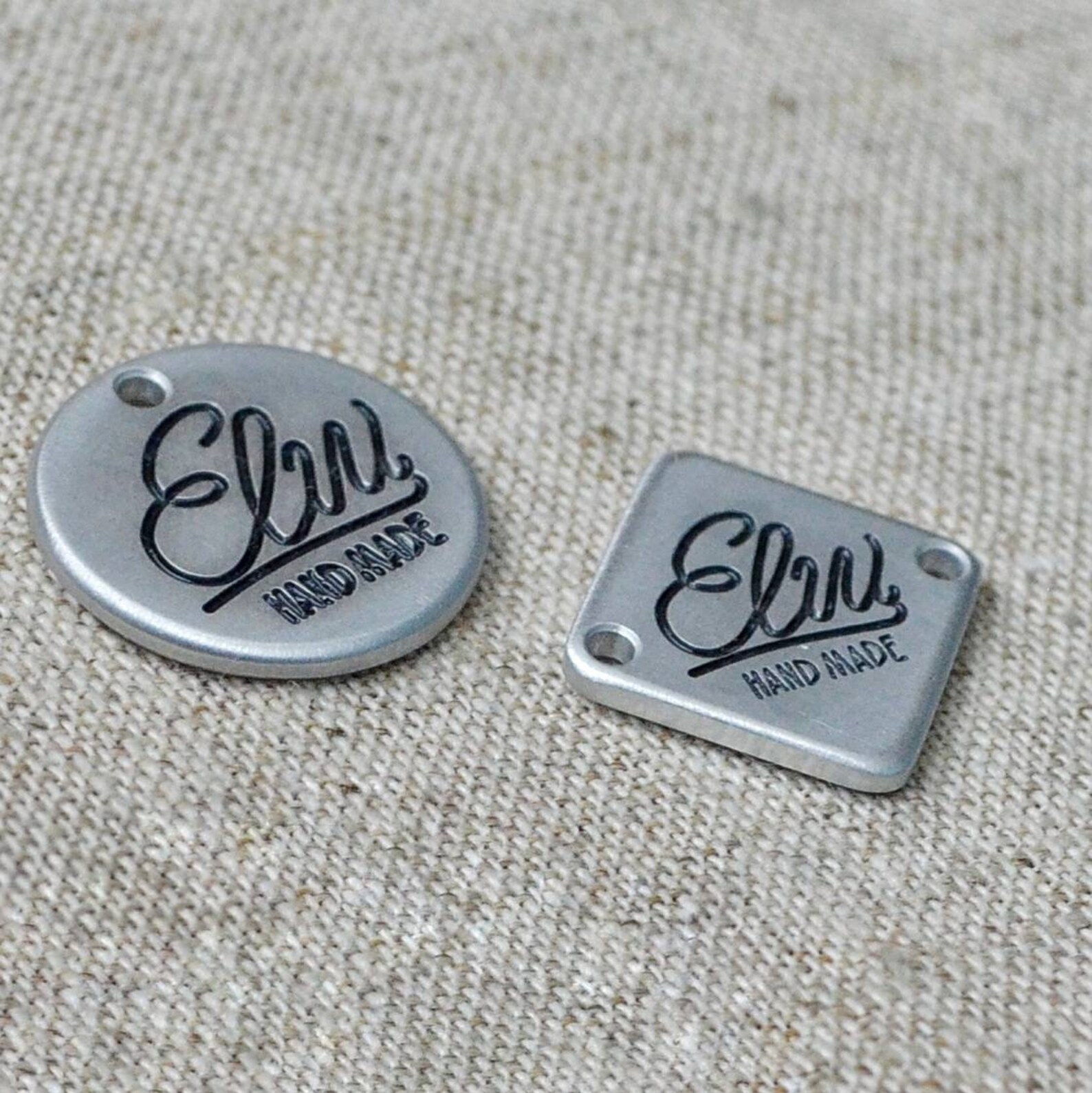 Aluminium Tags and Labels. Metal Clothing Labels 20x20 mm. Etsy