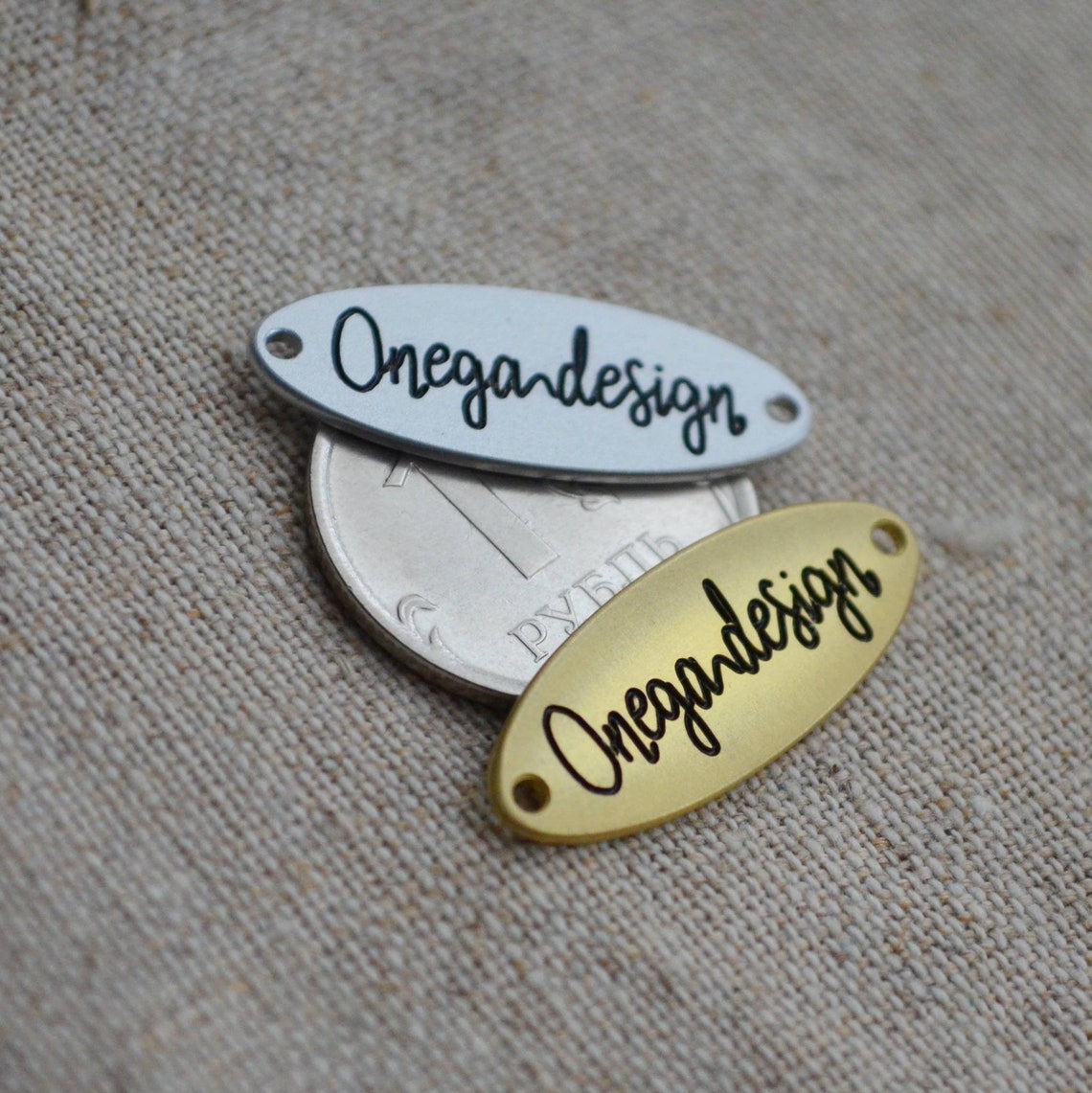 Metal Clothing Label. Oval Brass Metal Label. Antique Brass Etsy