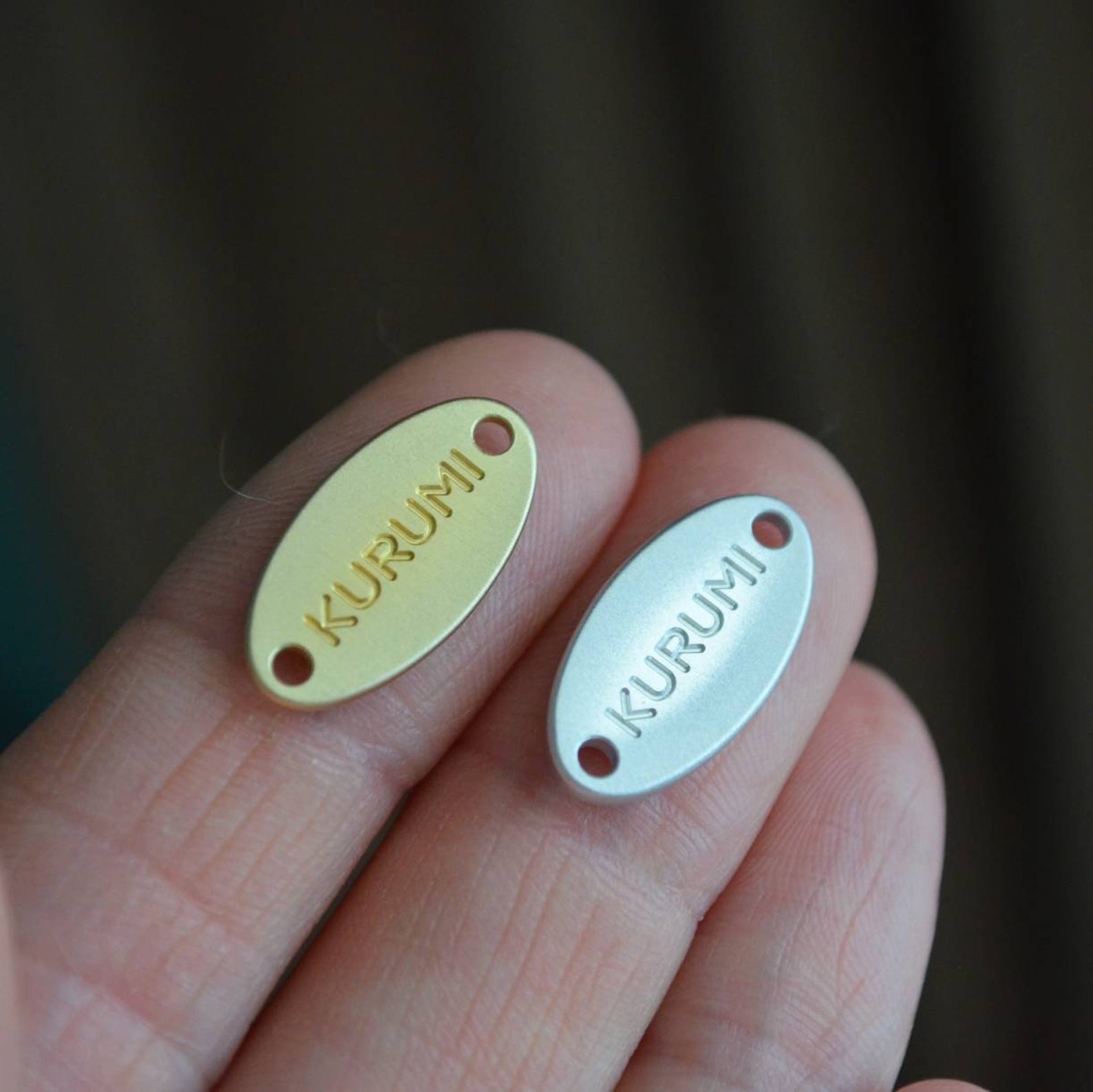 Small Metal Clothing Tags. Engraved Gold and Silver Metal Etsy