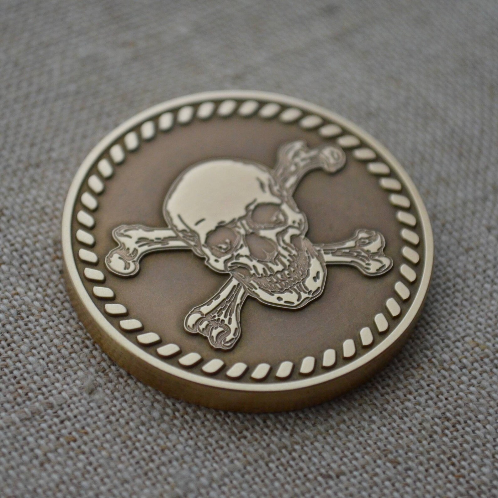 Pirate Bronze Coin with Custom Design. Custom Pirate Gift. Etsy
